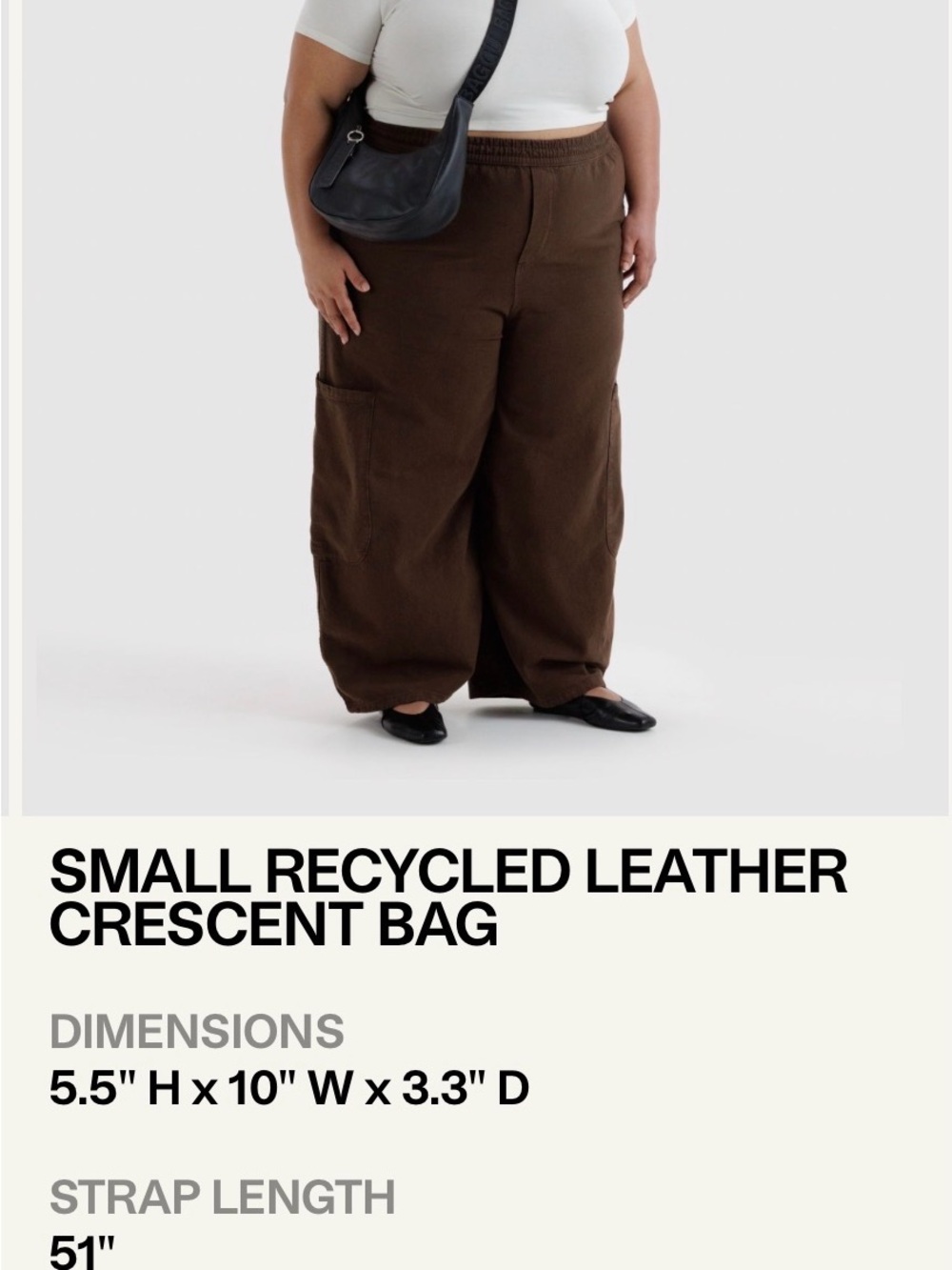 Baggu Small Leather Crescent Bag